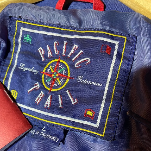 Pacific Trail Boat Jacket Men's Large Red Hidden Hood Full Zip| Nautical - Picture 9 of 16